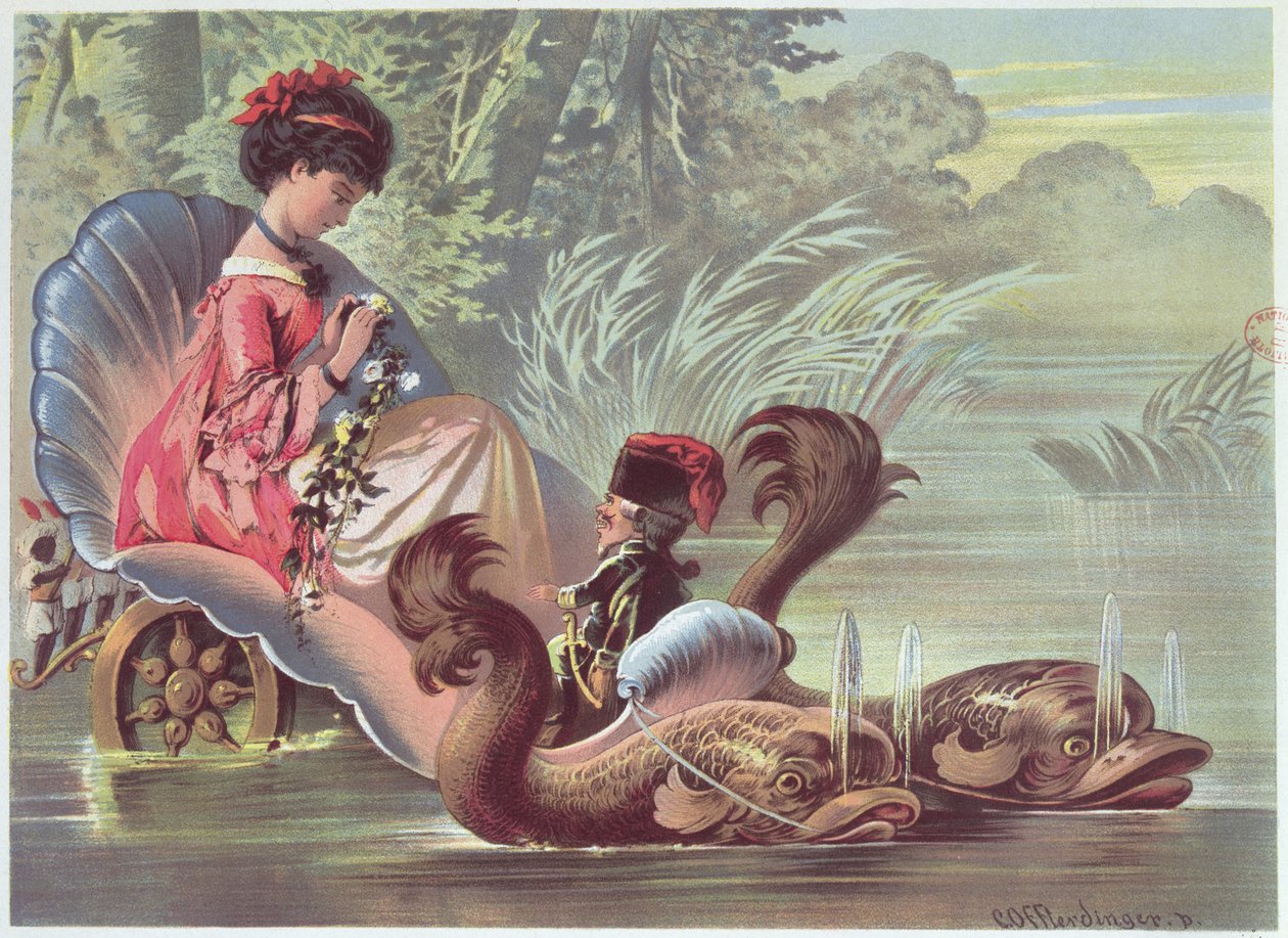 On the Water, illustration från "Nötknäpparen", av E.T.A. Hoffman (1776-1822) 1883 av Carl Offterdinger