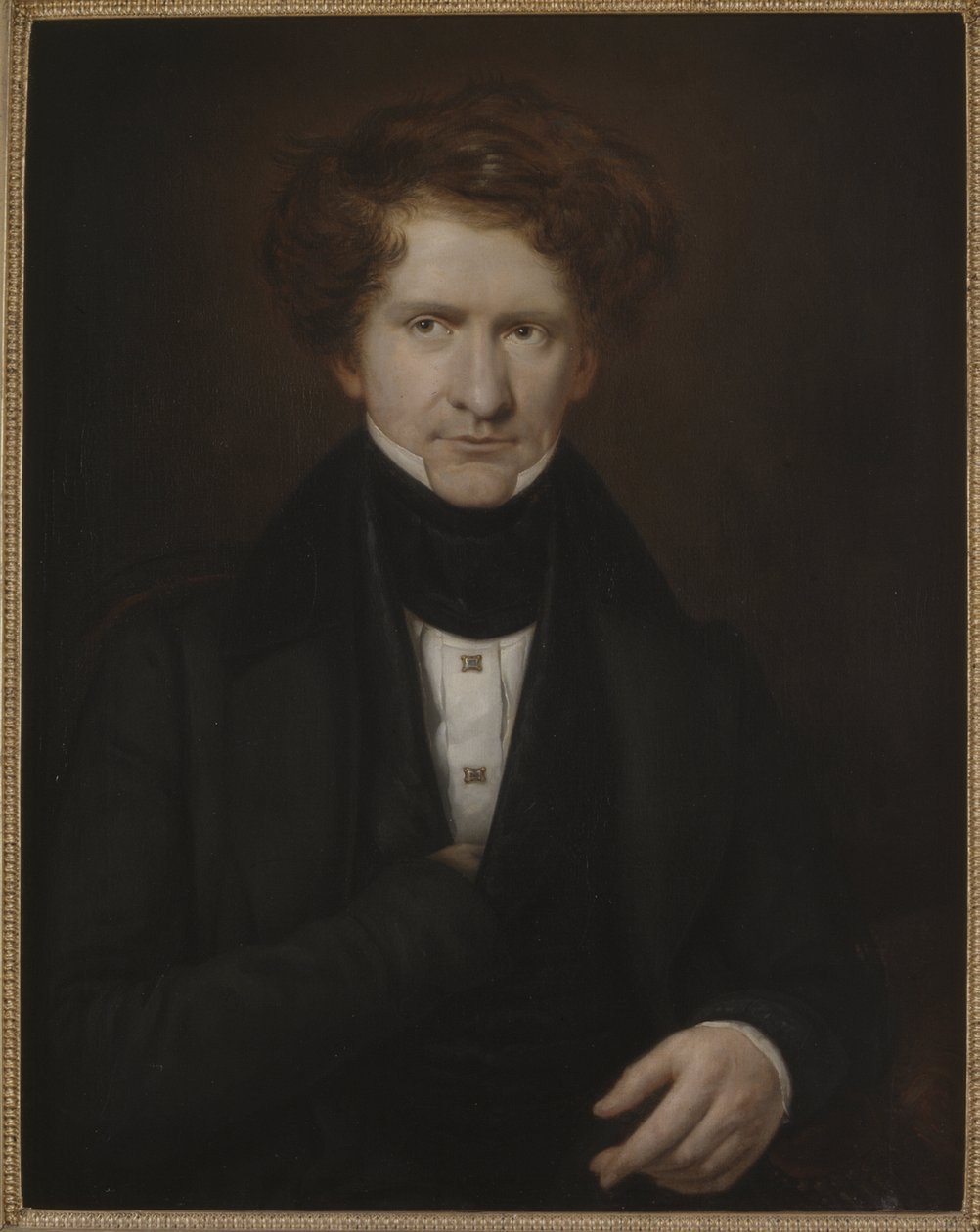 Porträtt av tonsättaren Adolf Fredrik Lindblad (1801-1878), av Mazer, Carl Petter (1807-1884). Olja på duk av Carl Peter Mazer