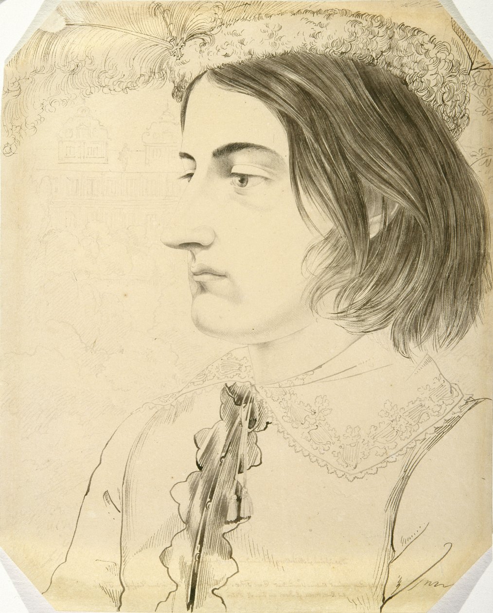Ludwig Simon, teologisk student, 1816 (penna och pensel och svart bläck på vävt papper) av Carl Philipp Fohr