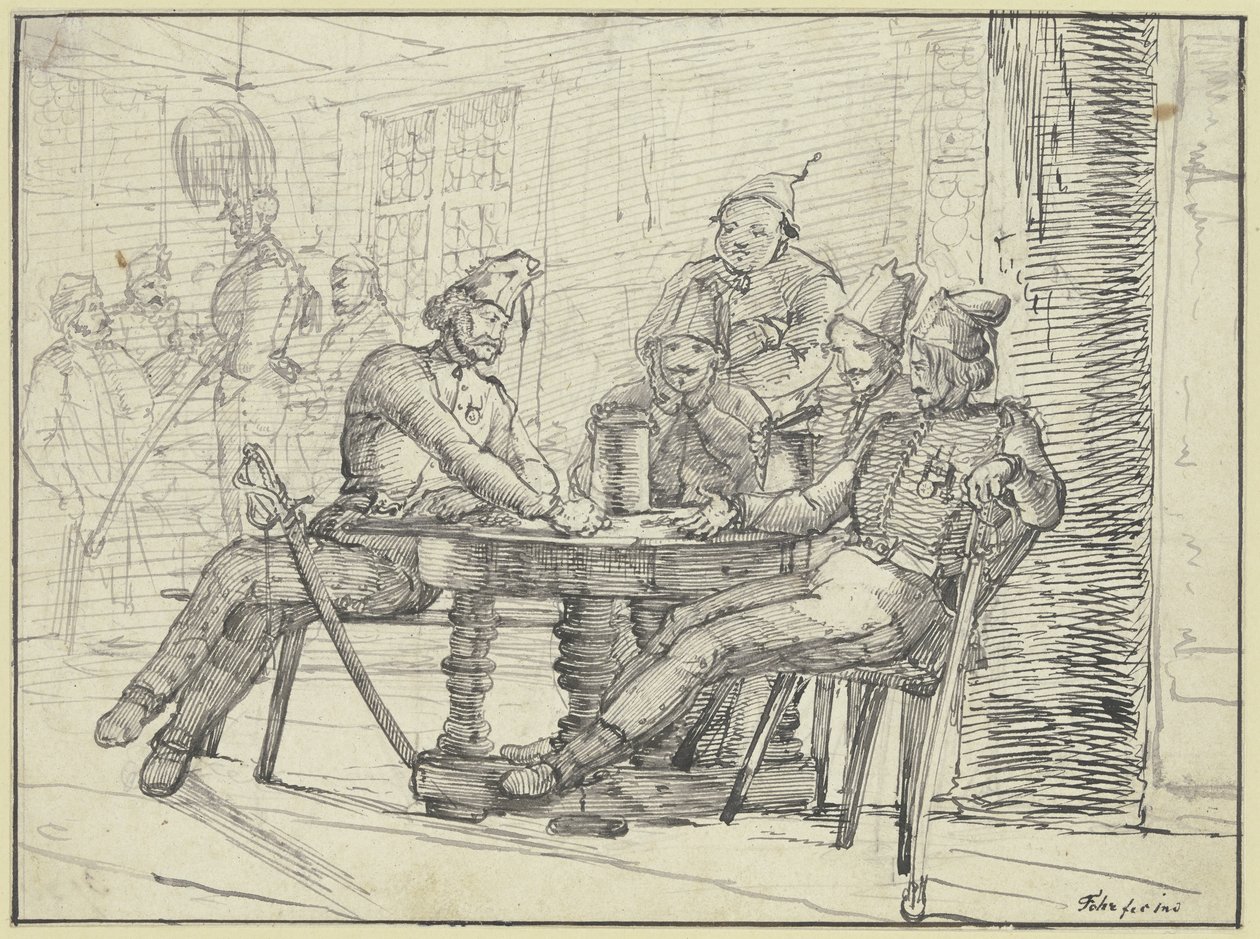 Ryska soldater på en krog av Carl Philipp Fohr