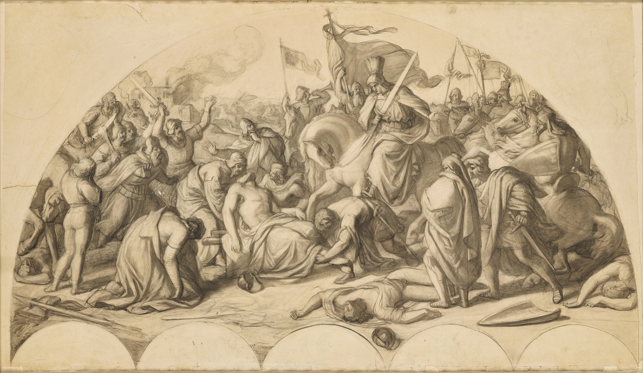 Rudolf I av Habsburg vid liket av Przemysl Ottokar II av Böhmen av Carl Rahl