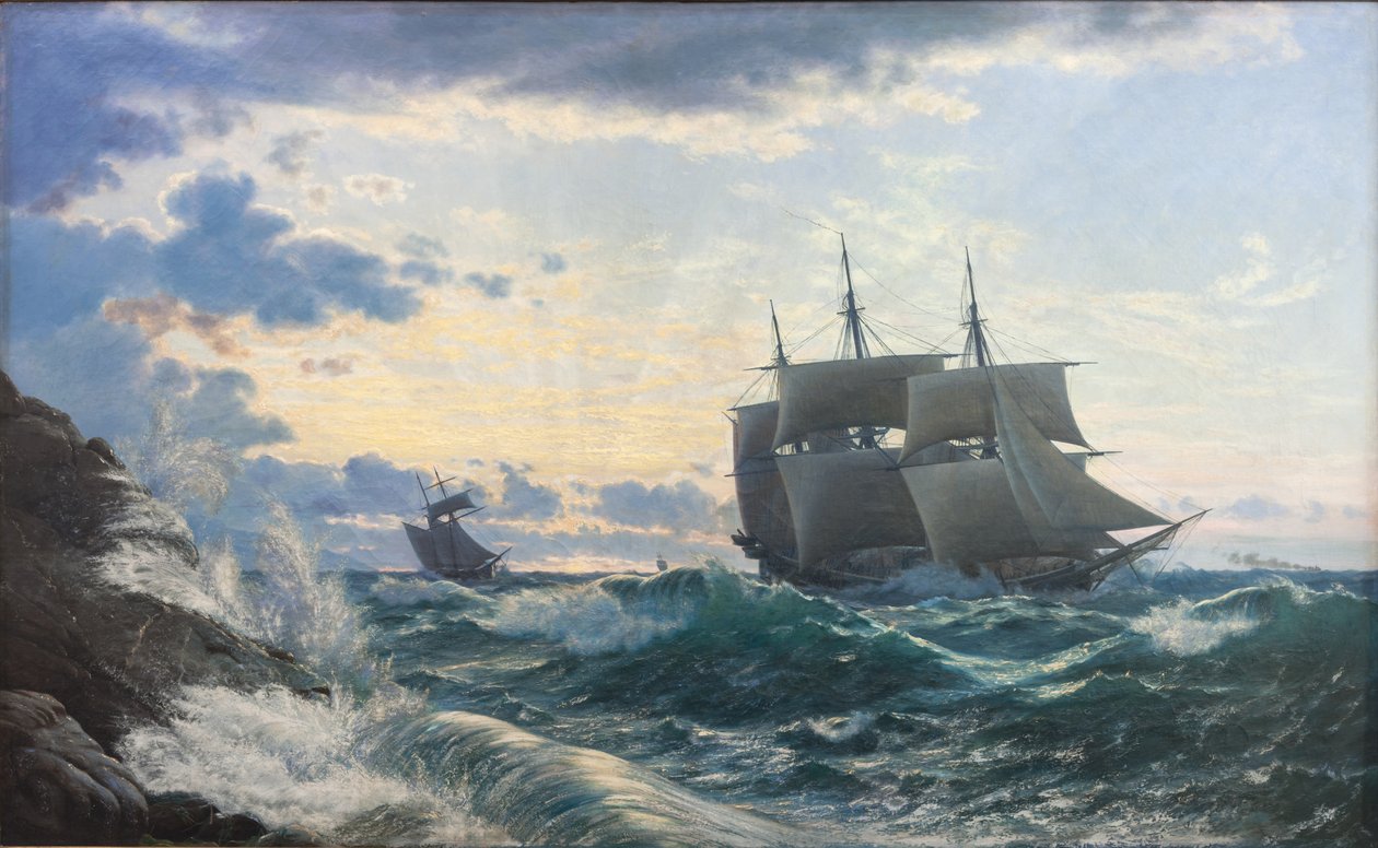 Fartyg som morgonen efter en storm rensar landet för sig själva av Carl Rasmussen