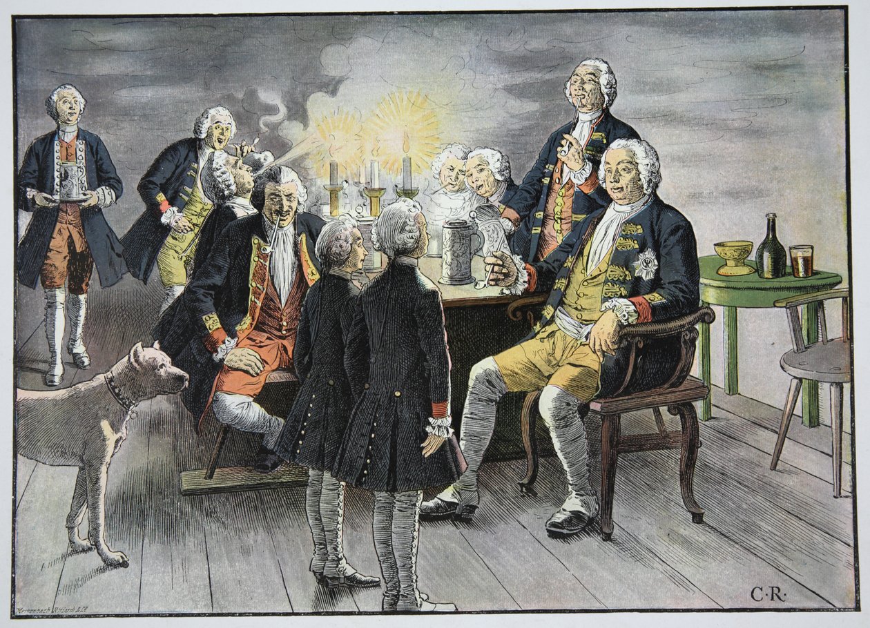 Kronprins Fredrik och Prins Henrik bemannar i tobak av Carl Röchling