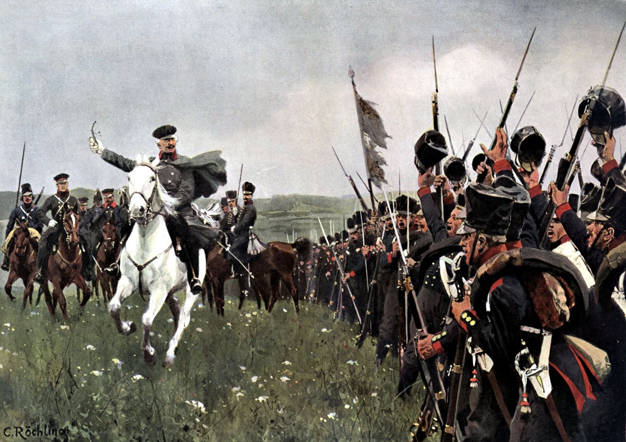 General Blucher före slaget vid Katzbach den 26 augusti 1813 av Carl Röchling