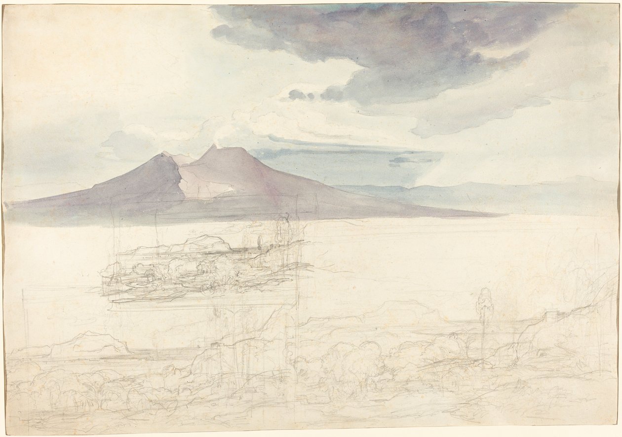 Panoramautsikt över Vesuvius och Monte Pellegrino av Carl Rottmann