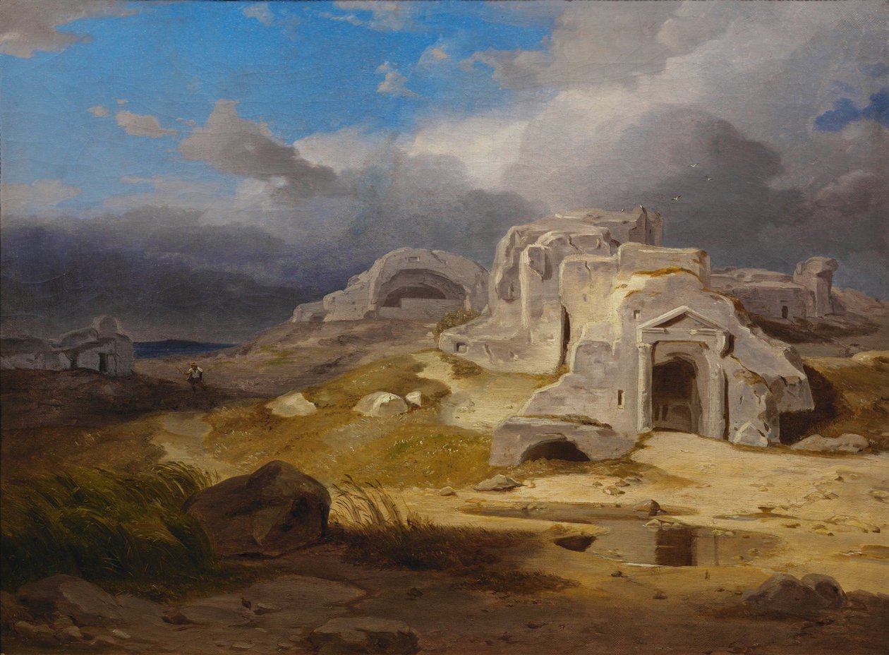 Arkimedes grav nära Syrakusa, Sicilien, Italien ... av Carl Rottmann