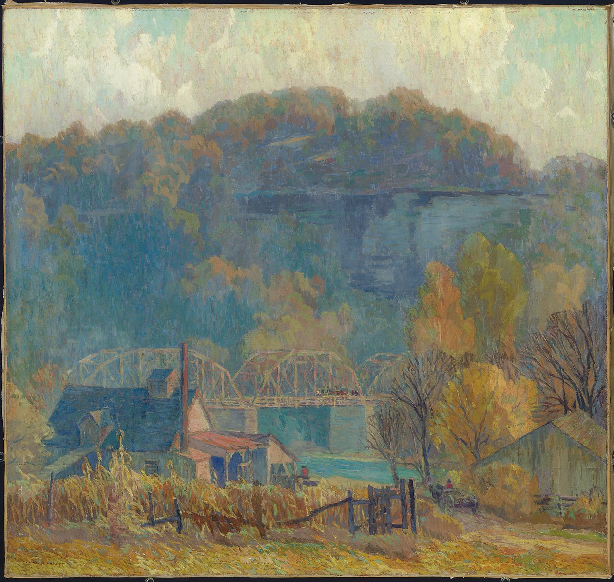 The Cliff at Morning, Ozarks (olja på duk) av Carl Rudolph Krafft