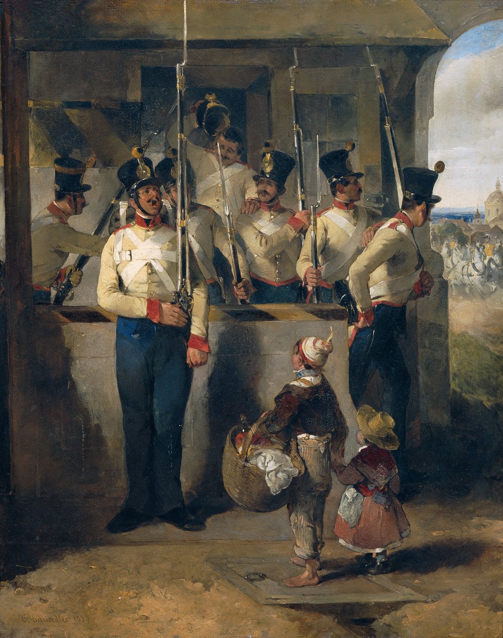 The Sentinel, skriker in i pistolen ("Gun out!") av Carl Schindler