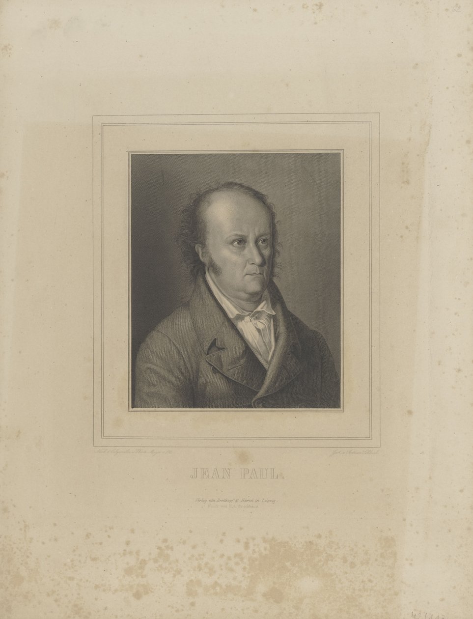 Porträtt av författaren Jean Paul 1763-1825, ca. 1830-1840. av Carl Schleich