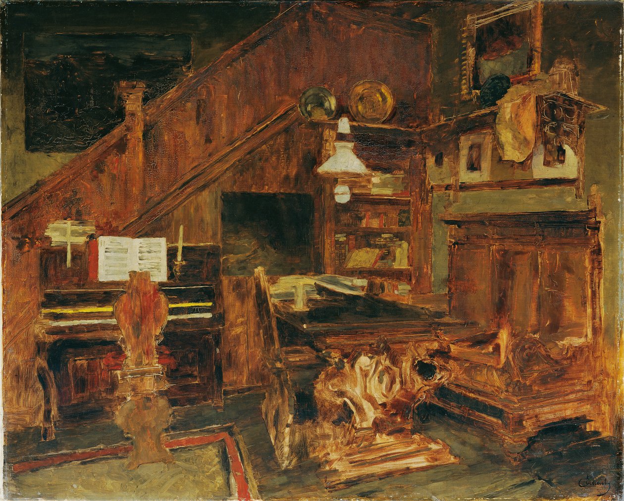 Konstnärsateljé i Venedig av Carl Schuch