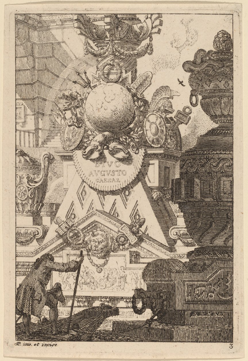 Fantasi om en antik trofé till Augustus av Carl Schütz