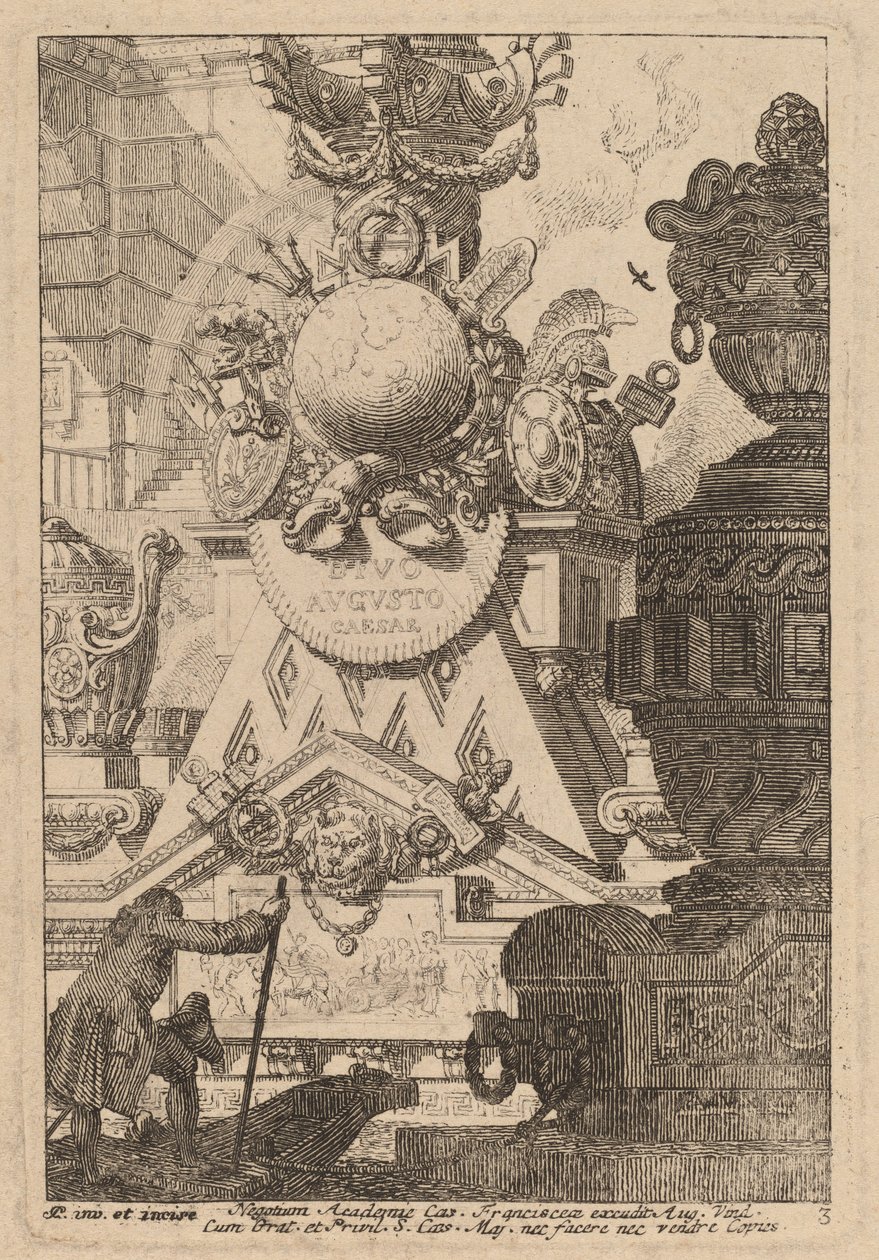 Fantasi om en antik trofé till Augustus av Carl Schütz