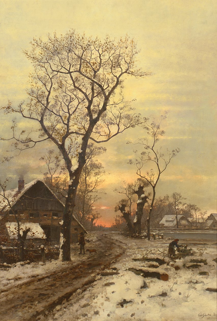 Återvänder hem en vinternatt av Carl Schultze