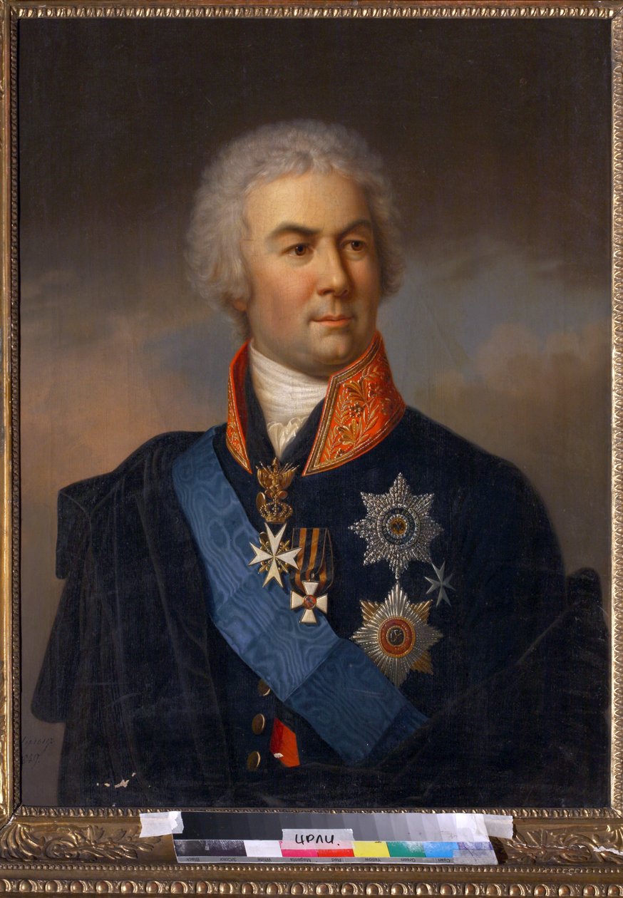 Piotr Zavadovsky - Porträtt av greve Pyotr Zavadovsky (1739-1812) - Schulz, Carl (1823-1876) - 1849 - Olja på duk - 86x71 - Institut för rysk litteratur IRLI (Pushkin-huset), St Petersburg av Carl Schulz