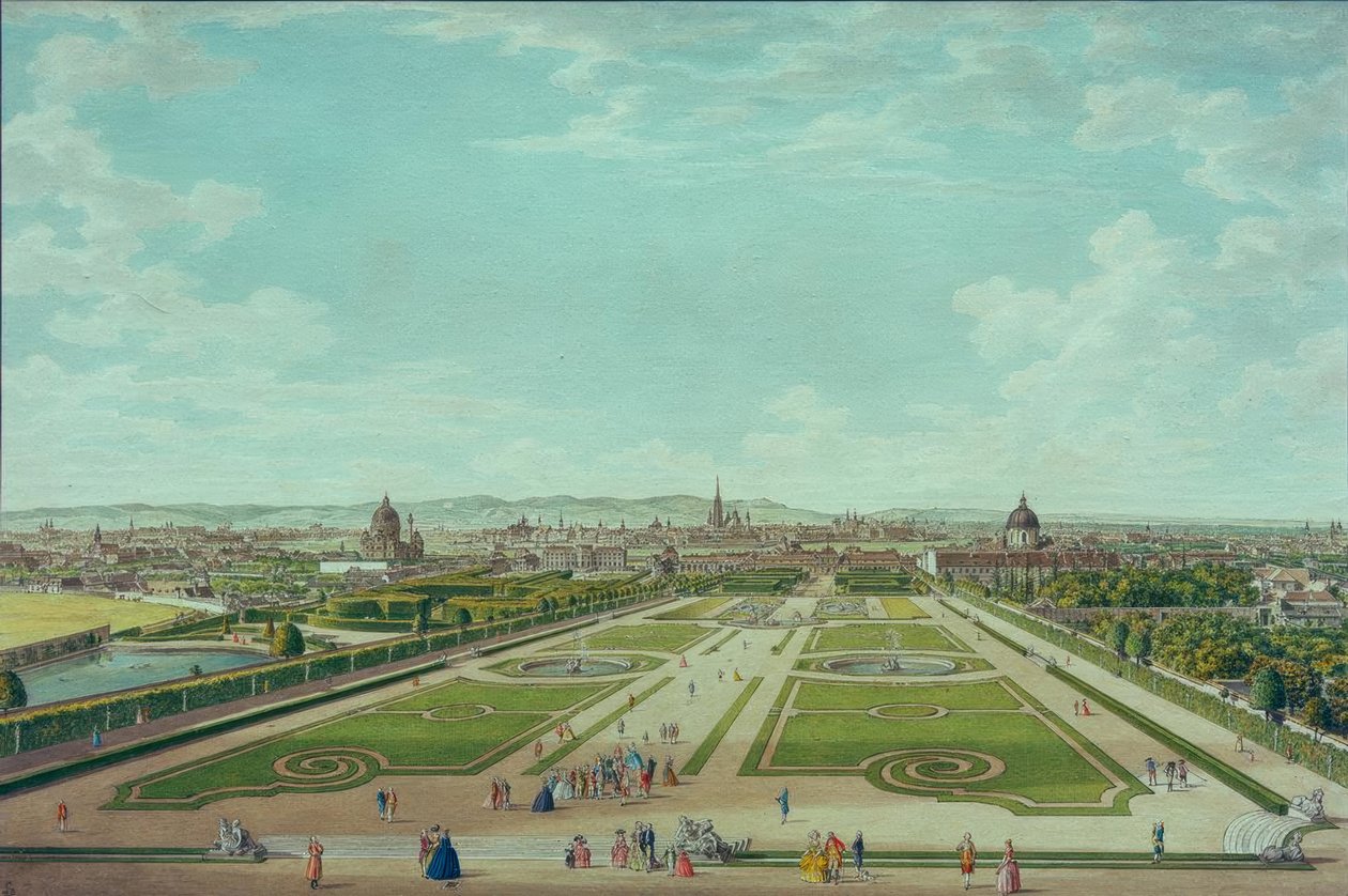 Wien sett från Upper Belvedere av Carl Schütz