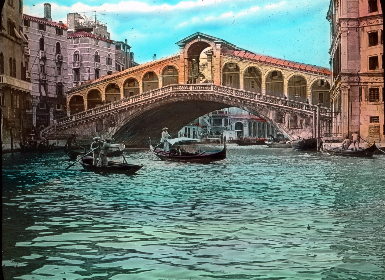 Italien, Venedig, Rialtobron och Canal Grande, bilddatum: cirka 1910. Carl Simon-arkivet av Carl Simon
