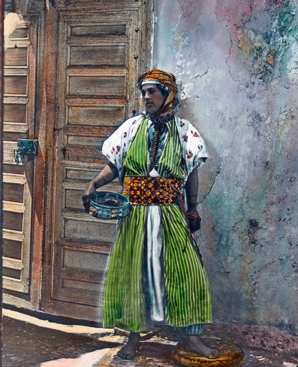 Marocko, Kabyle-flicka från den berbiska folkgruppen, bilddatum: ca 1910. Carl Simon-arkivet av Carl Simon