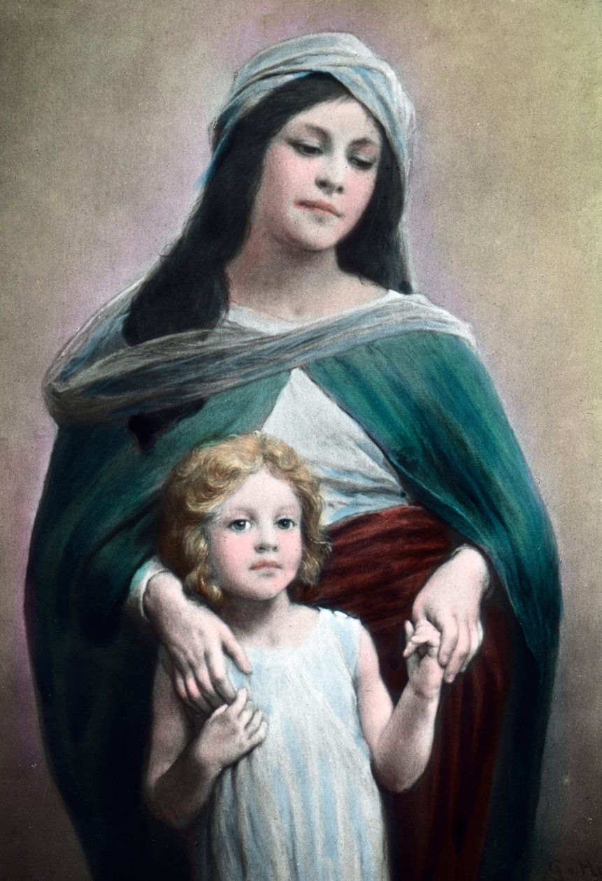 Mor med barn av den tyske illustratören och grafikern Max Stern (1872 - 1943). Bilddatum: cirka 1900. Carl Simon-arkivet av Carl Simon