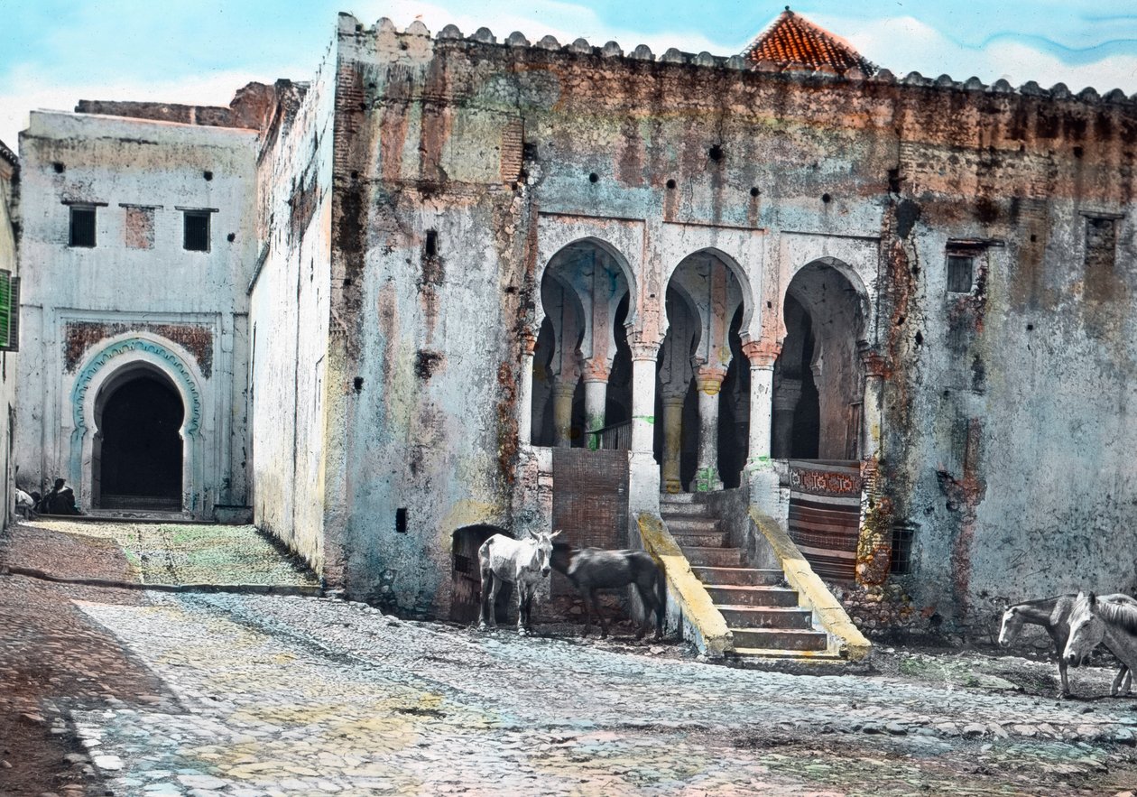 Norra Marocko, Tanger, ingången till guvernörspalatset, bilddatum: ca 1910. Carl Simon-arkivet av Carl Simon