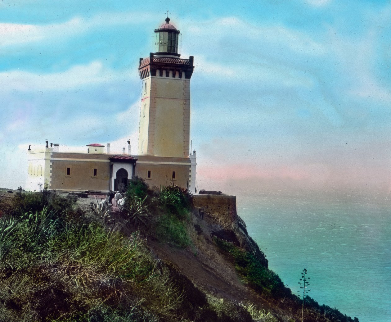 Norra Marocko, fyren vid Cap Spartel, belägen 12 km väster om Tangier, bilddatum: ca 1910. Carl Simon Arkiv av Carl Simon