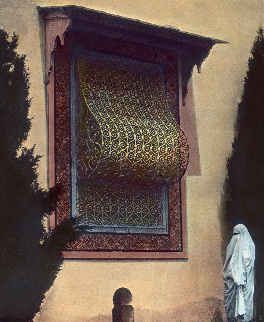 Norra Marocko, fönster till harem, bilddatum: ca 1910. Carl Simon-arkivet av Carl Simon