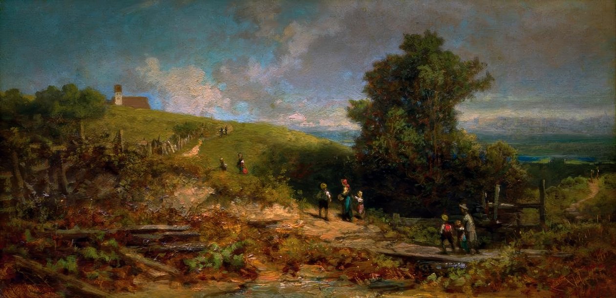 På Kirchsteig av Carl Spitzweg