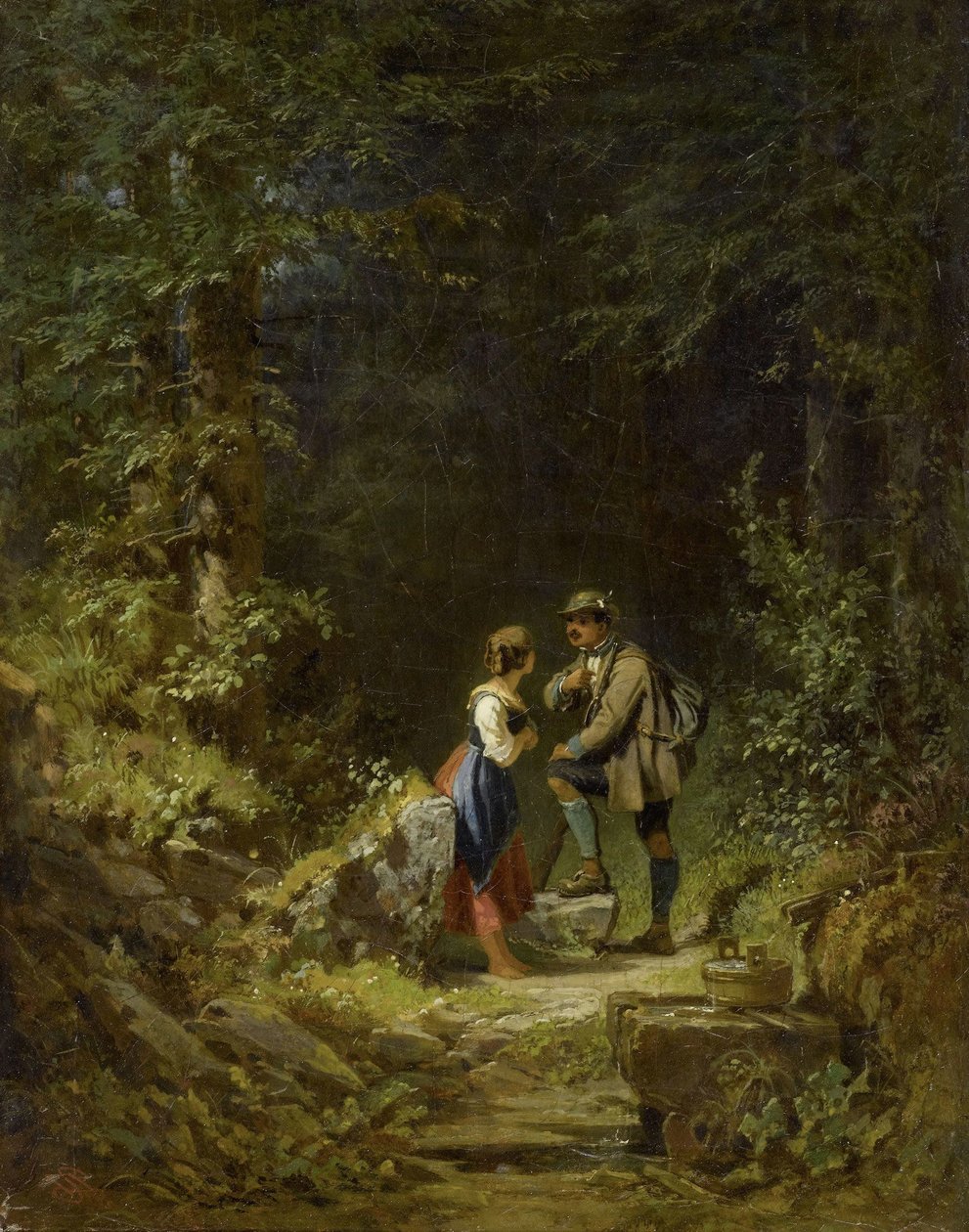  Begegnung im Walde  av Carl Spitzweg
