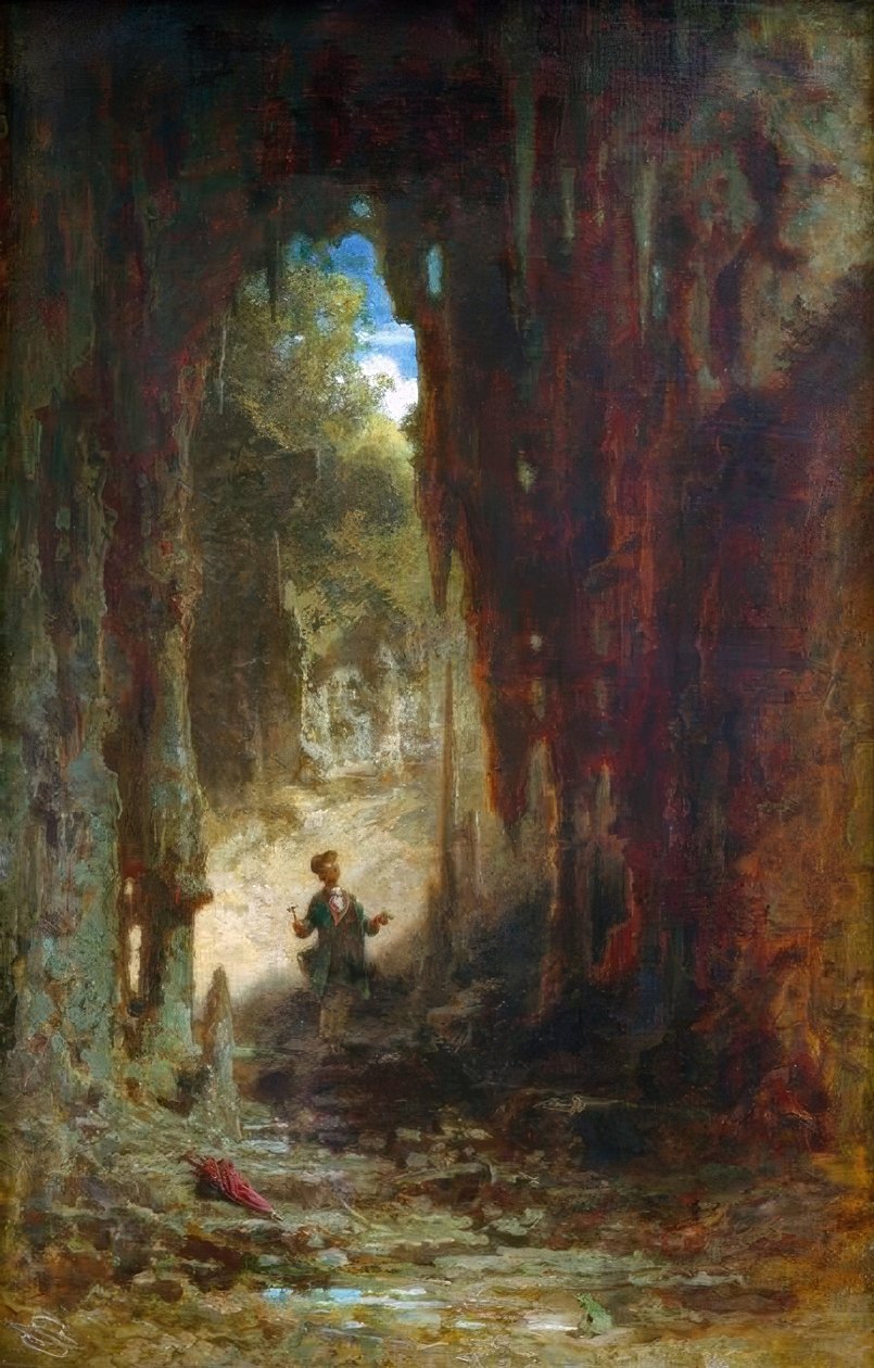 Mineralogen i grottan av Carl Spitzweg