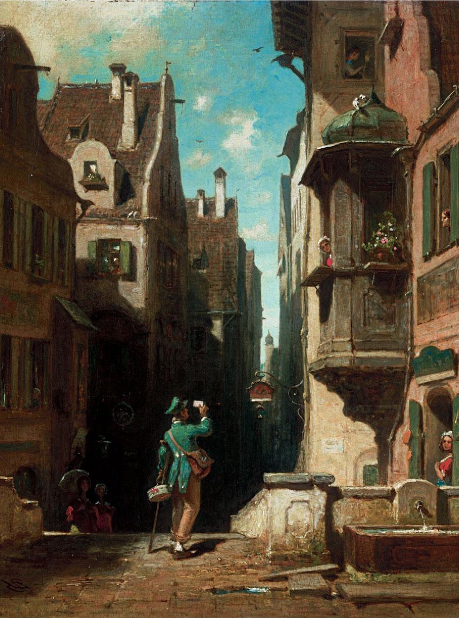 Der Postbote av Carl Spitzweg