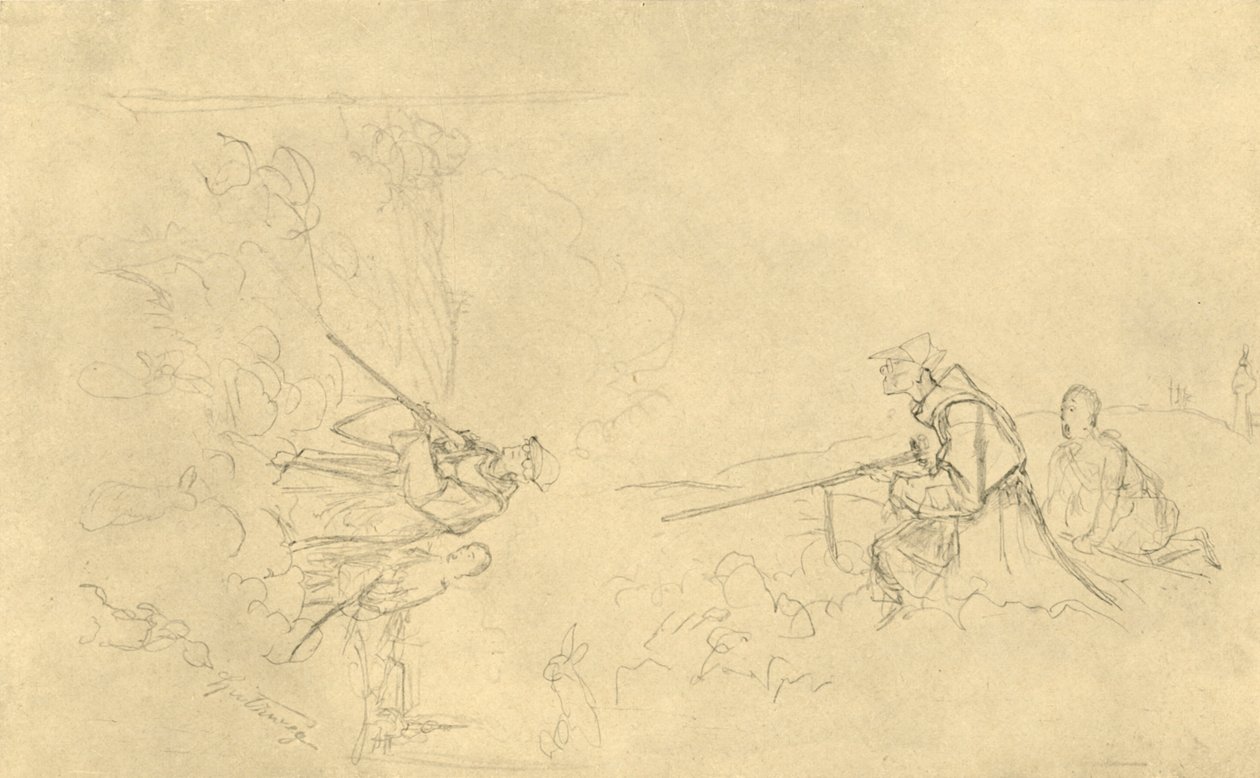 The Sunday Hunter, mitten av slutet av 1800-talet, c1924. av Carl Spitzweg