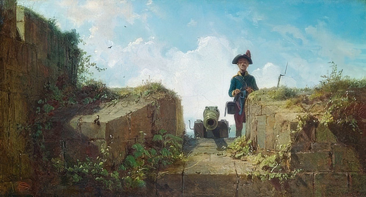 Stickningsutposten. Omkring 1860 av Carl Spitzweg