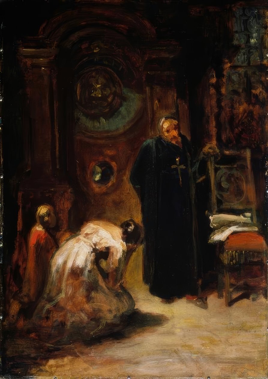 Bekännelsen av Carl Spitzweg