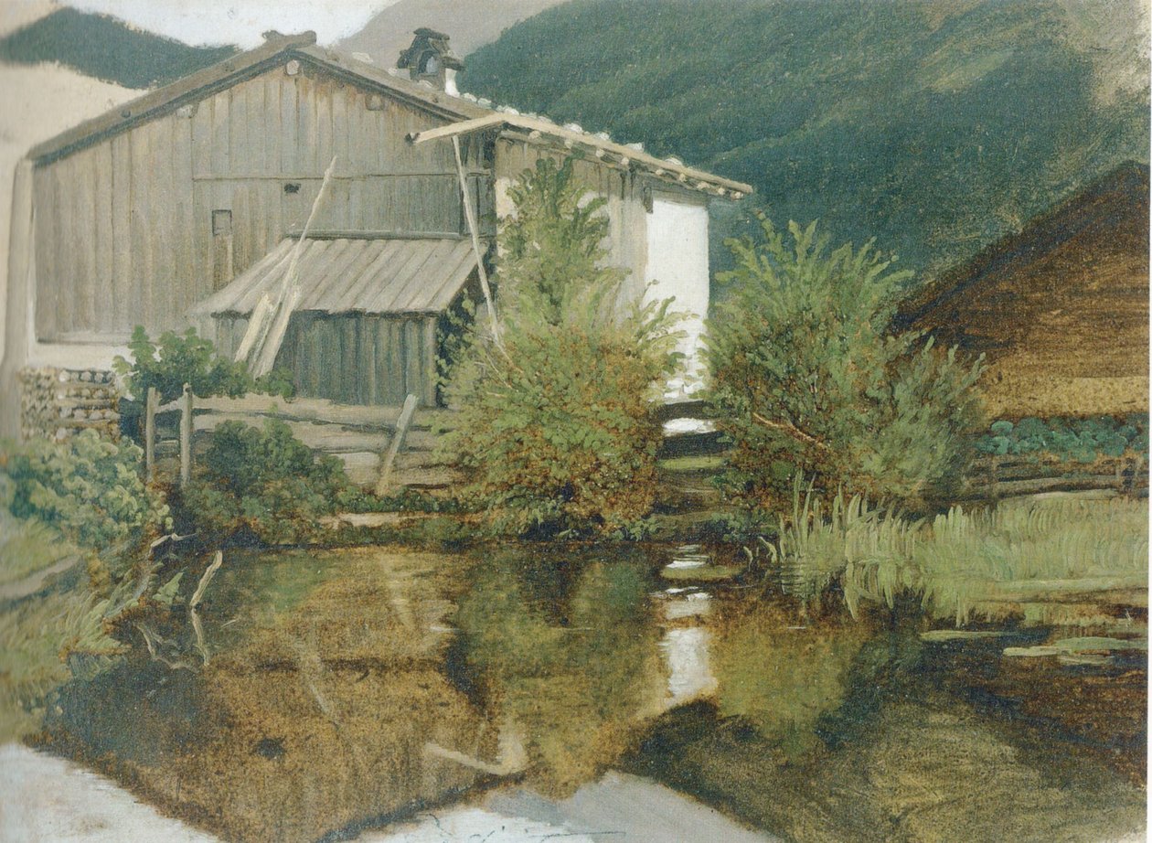 Die Mühle von Gern av Carl Spitzweg