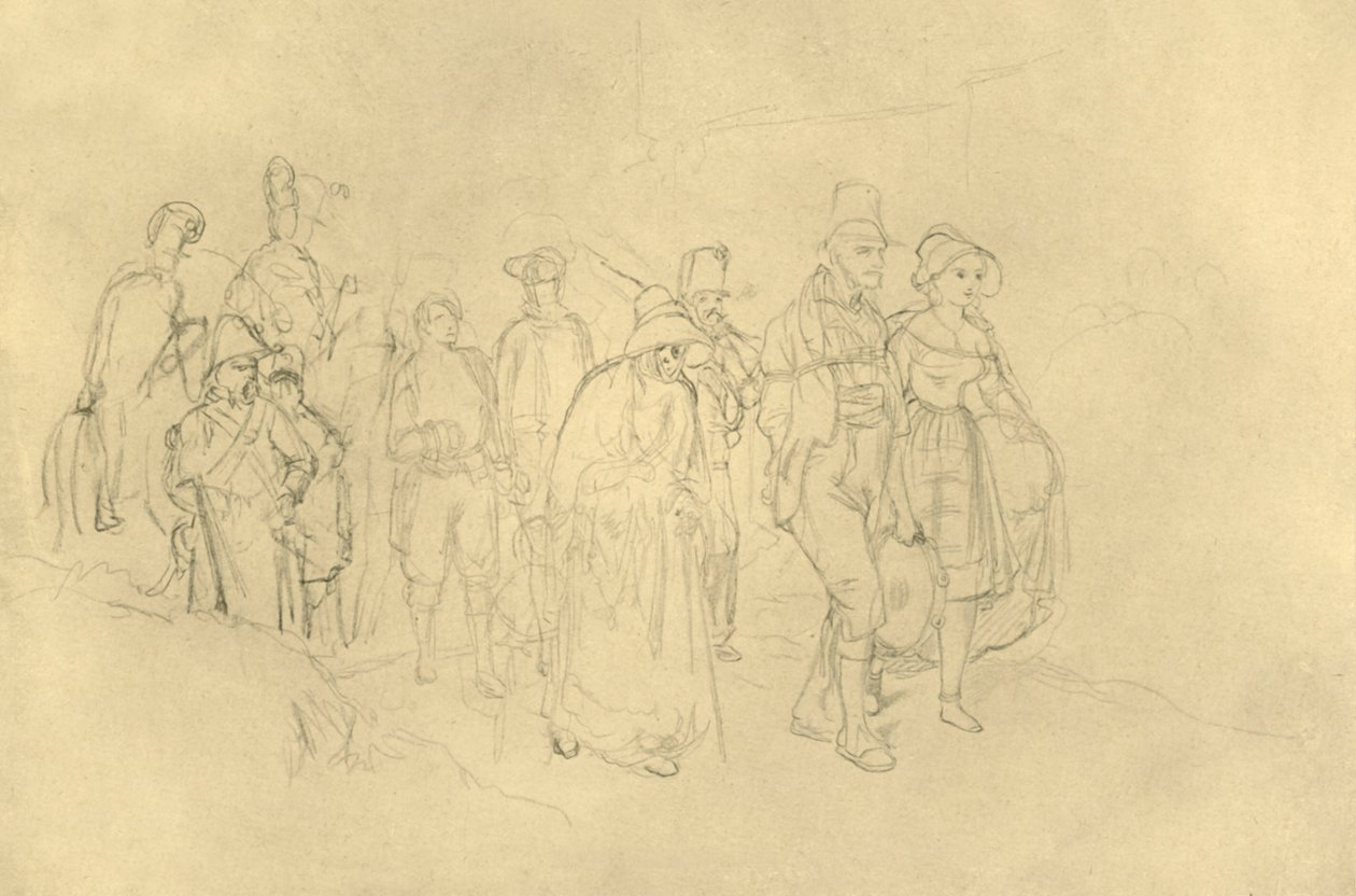 Införda zigenare, mitten av slutet av 1800-talet, c1924. av Carl Spitzweg