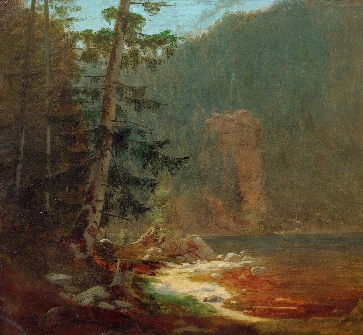 Klippravin med bäck nära Lenggries av Carl Spitzweg
