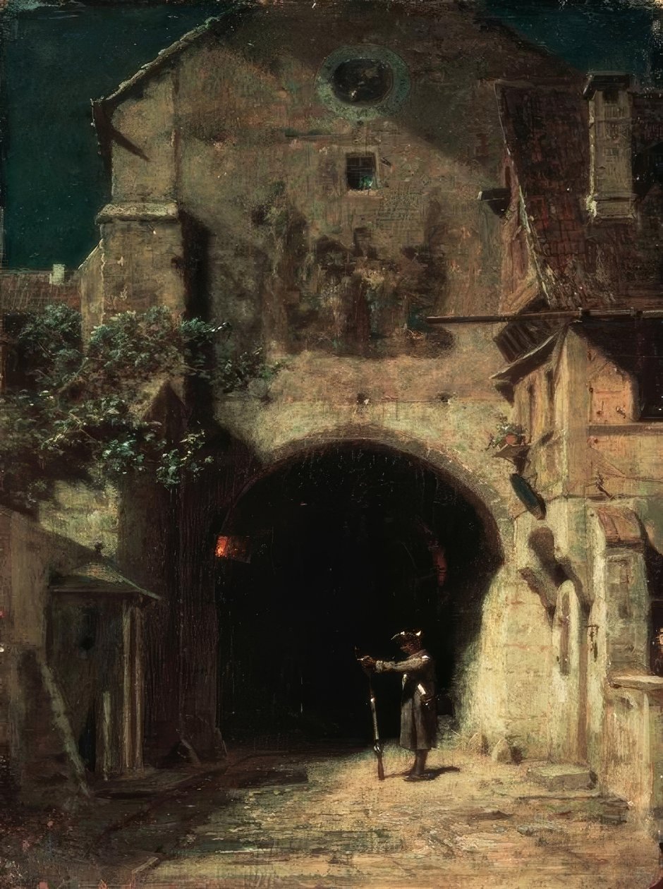 Gäspande vaktpost av Carl Spitzweg