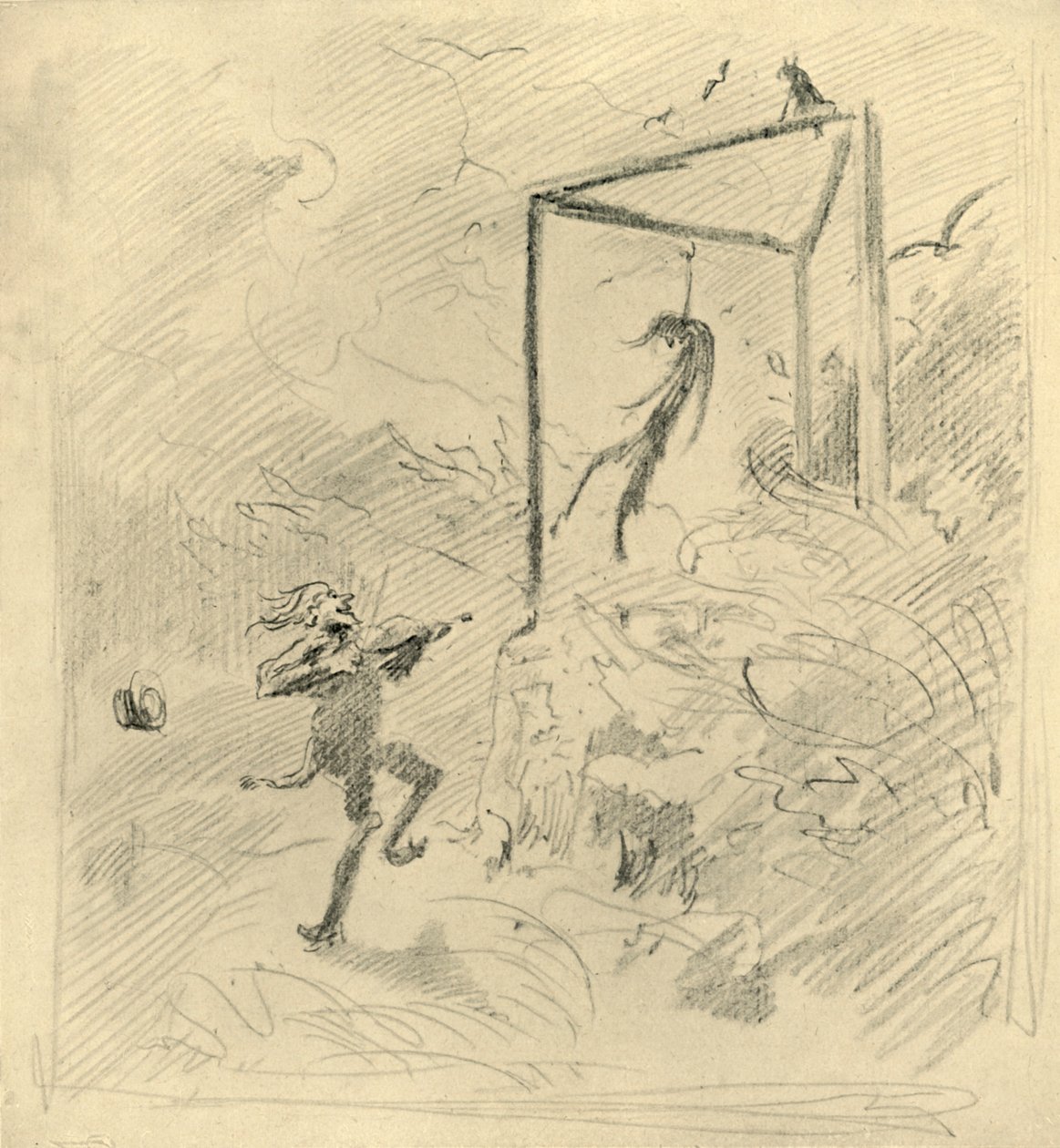 Galgenmusik, mitten av slutet av 1800-talet, c1924. av Carl Spitzweg