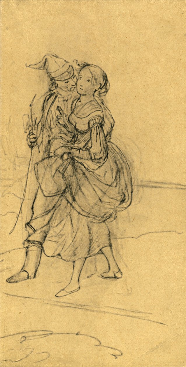 Dangerous Question, mitten av slutet av 1800-talet, c1924. av Carl Spitzweg