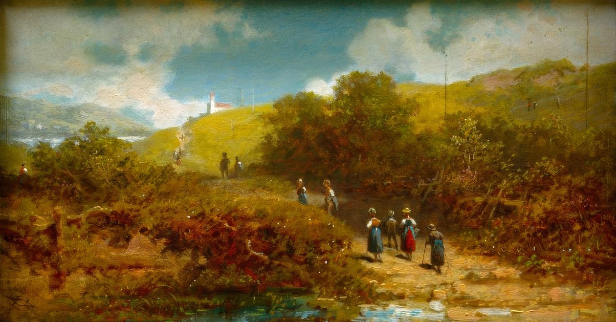 Går i kyrkan på landet av Carl Spitzweg