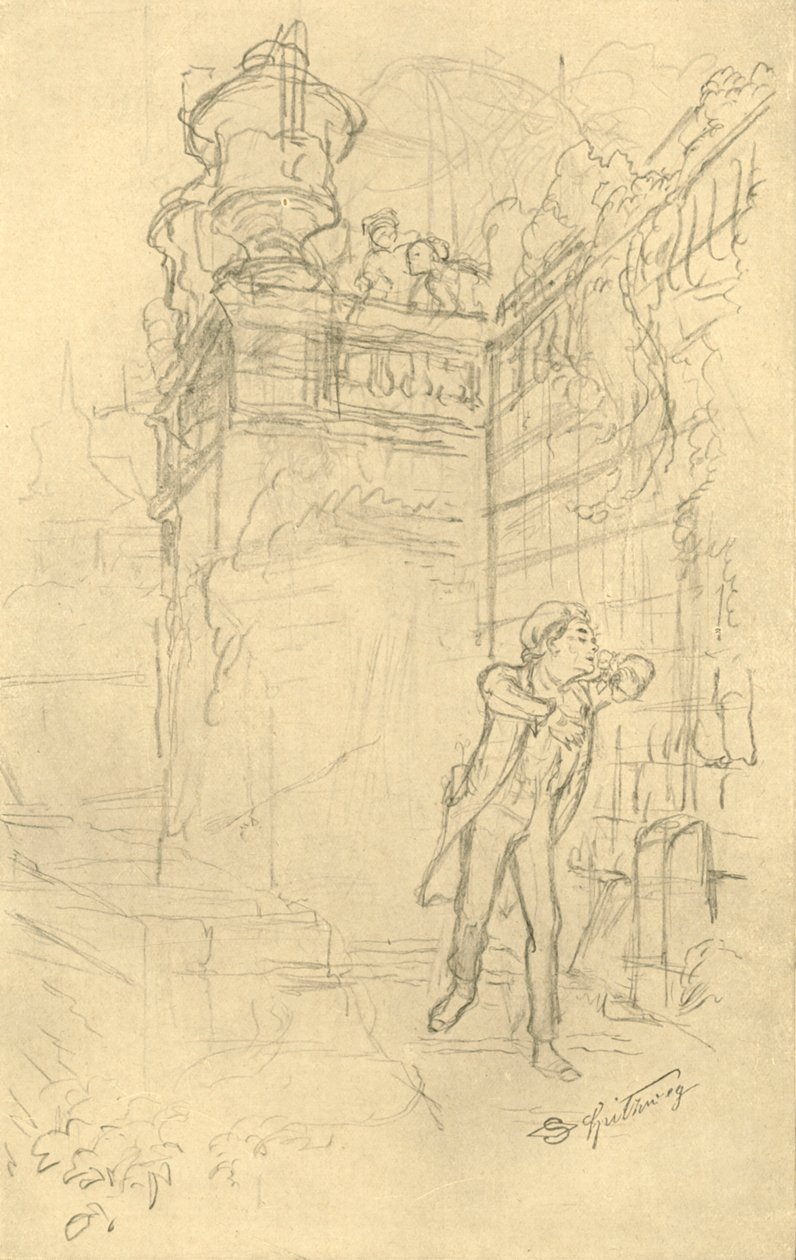 Malvolios Enkel, mitten av slutet av 1800-talet, c1924. av Carl Spitzweg