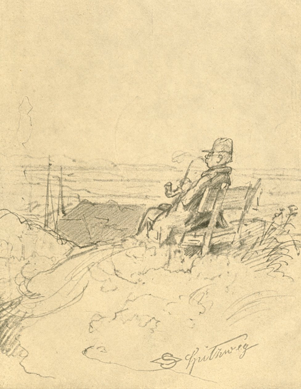 Efter jobbet är god vila, mitten av slutet av 1800-talet, c1924. av Carl Spitzweg