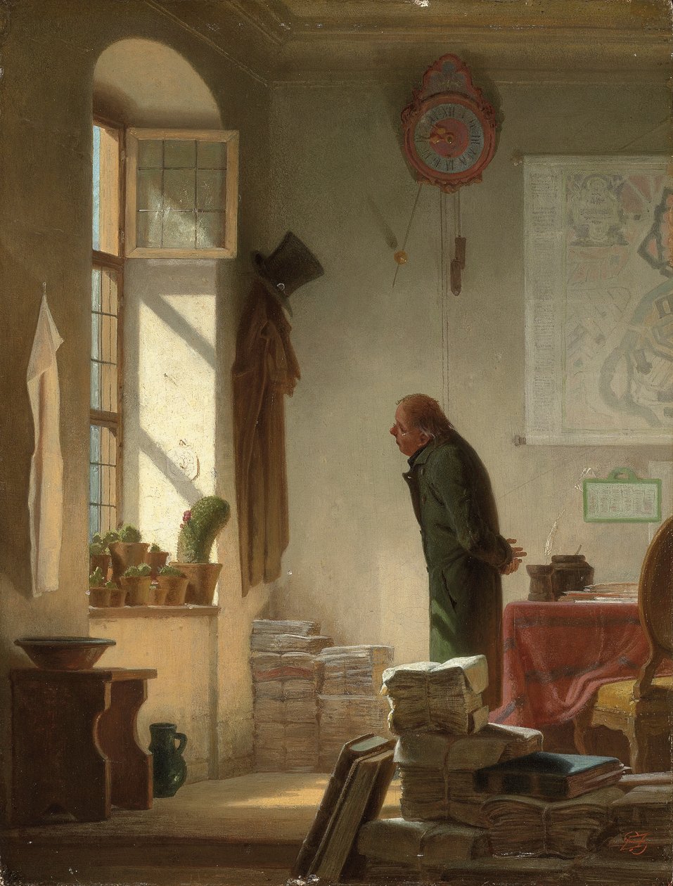 Kaktusälskaren; Kaktusälskaren, ca 1860 av Carl Spitzweg