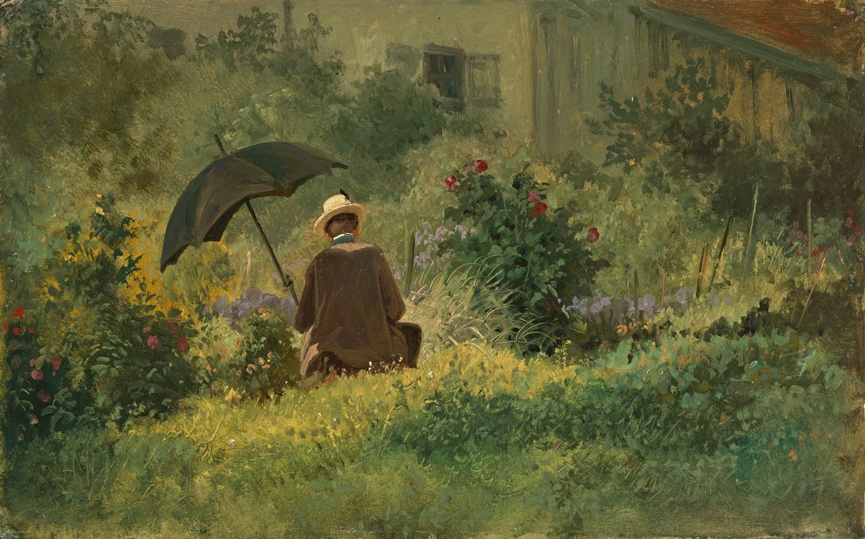 Målaren i trädgården, ca 1860 (olja på duk) av Carl Spitzweg