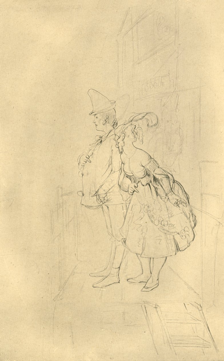 Kom in, mina herrar!, mitten av slutet av 1800-talet, c1924. av Carl Spitzweg