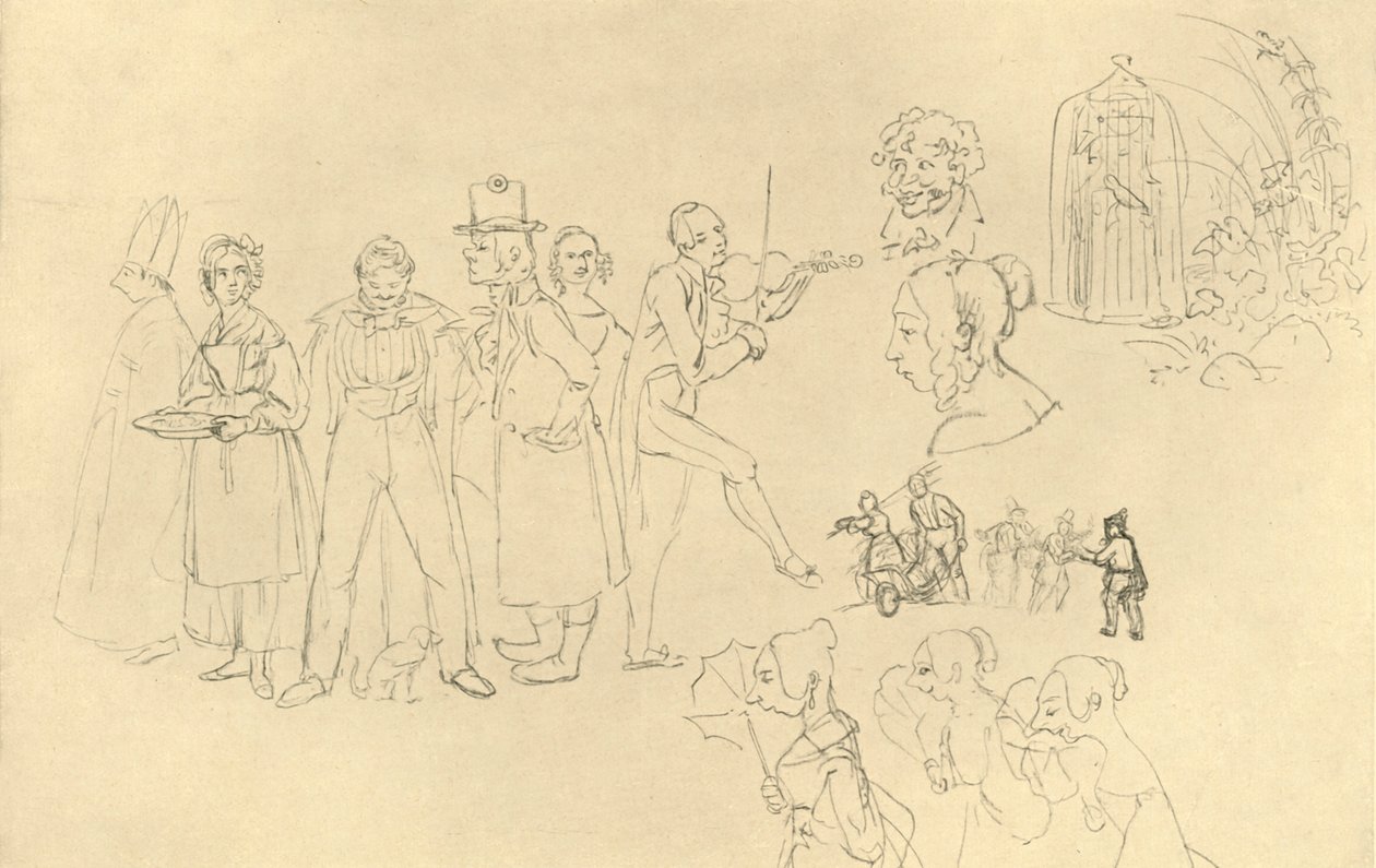 Olika typer, mitten av slutet av 1800-talet, c1924. av Carl Spitzweg