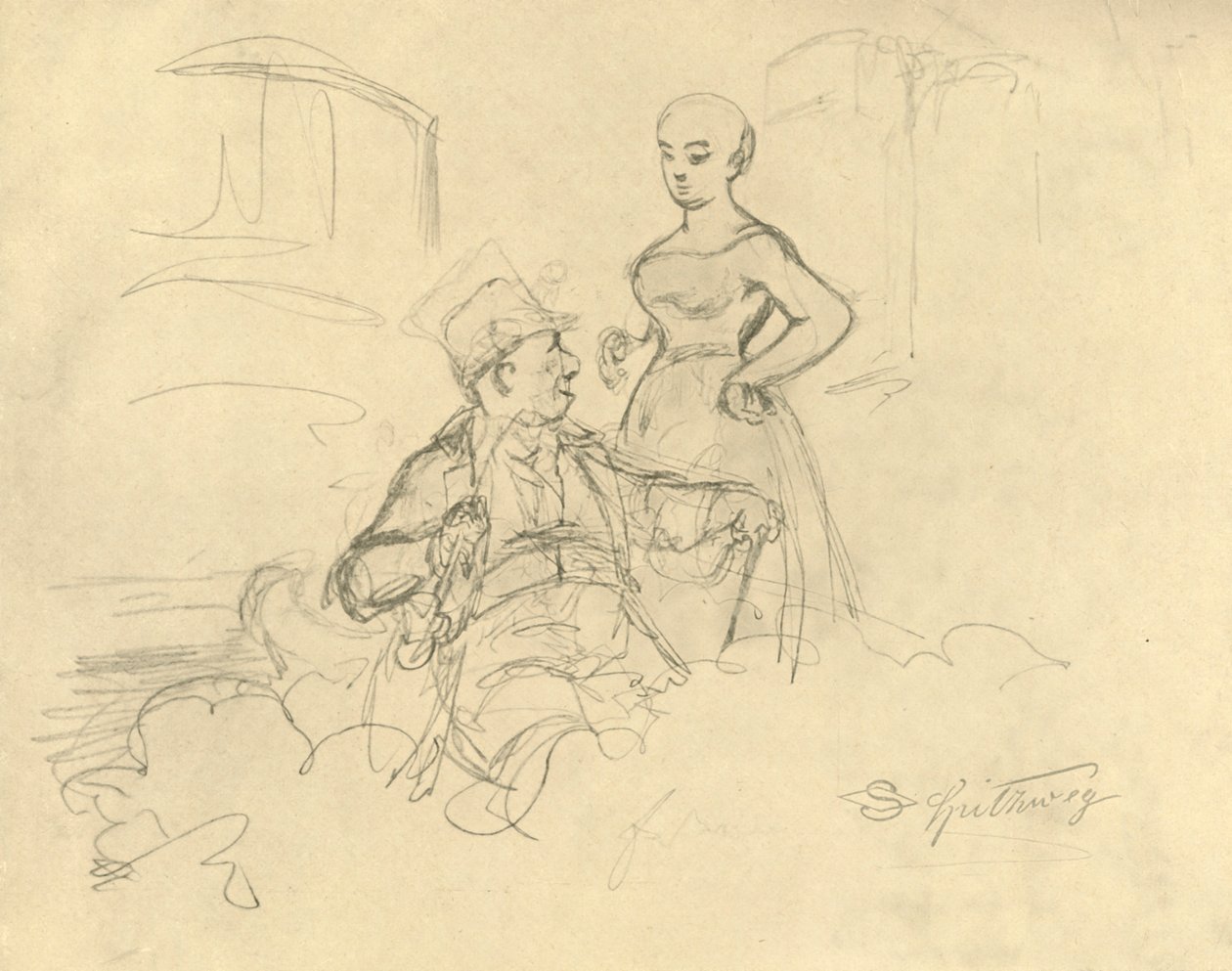 Vad är glädjande, mitten av slutet av 1800-talet, c1924. av Carl Spitzweg