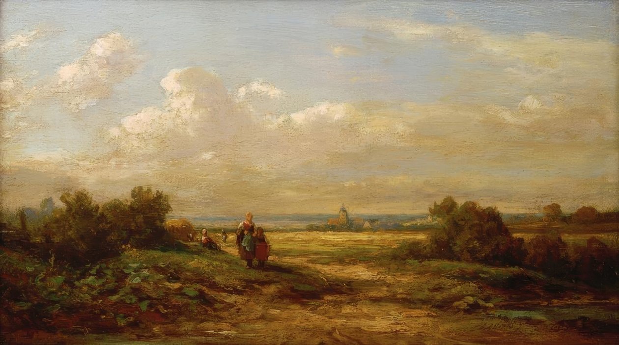 Brett landskap med vandrare av Carl Spitzweg