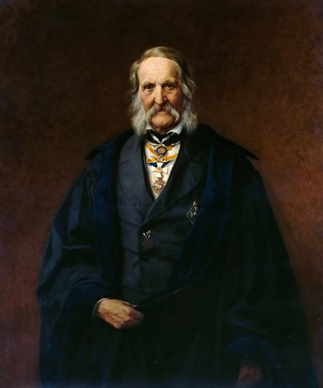 Porträtt av fysikern Franz Ernst Neumann 1798-1895, 1886. av Carl Steffeck