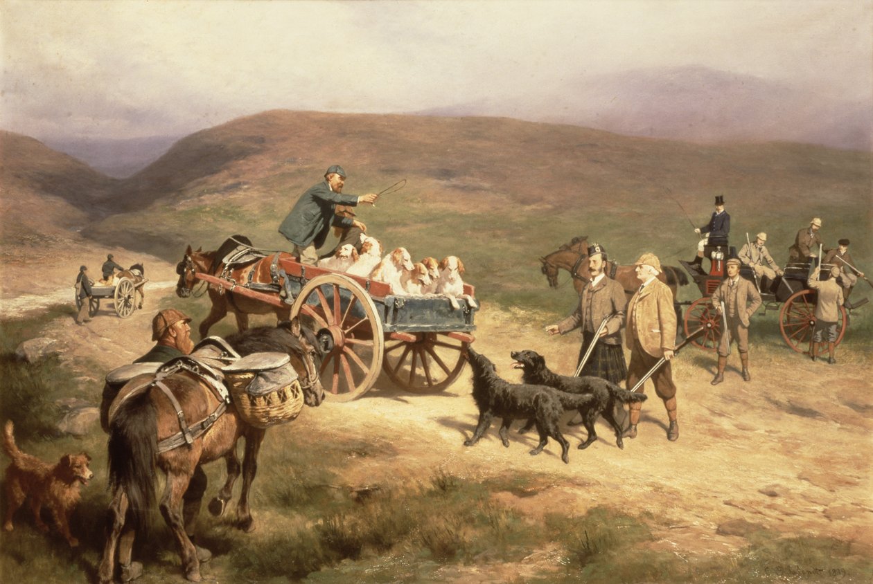 Ripeskytte på Glentanar Estate i Aberdeenshire, 1889 av Carl Suhrlandt