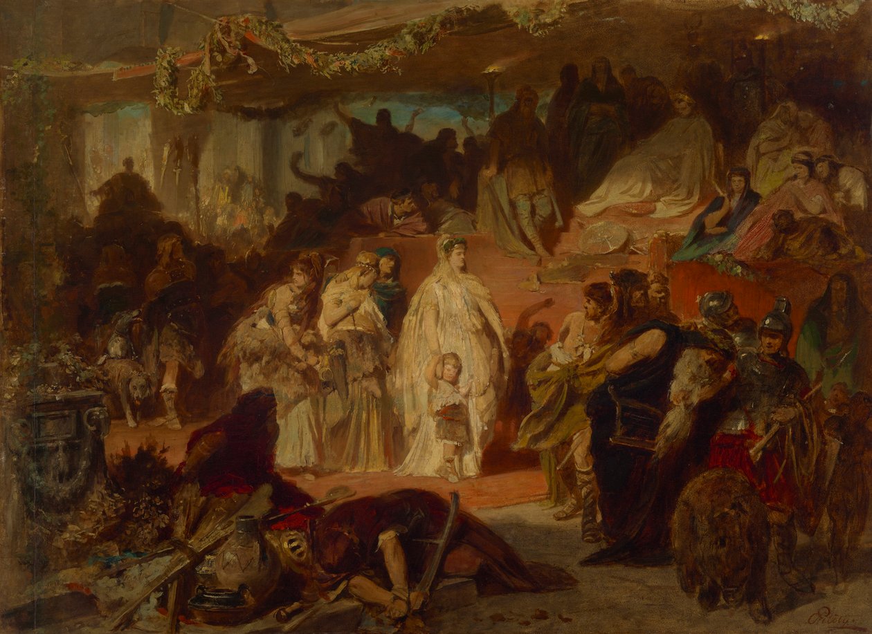 Thusnelda i Germanicus triumftåg av Carl Theodor von Piloty